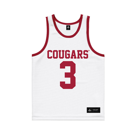 WSU - NCAA Men's Basketball : Jaylen Harrell - White Basketball Jersey-0
