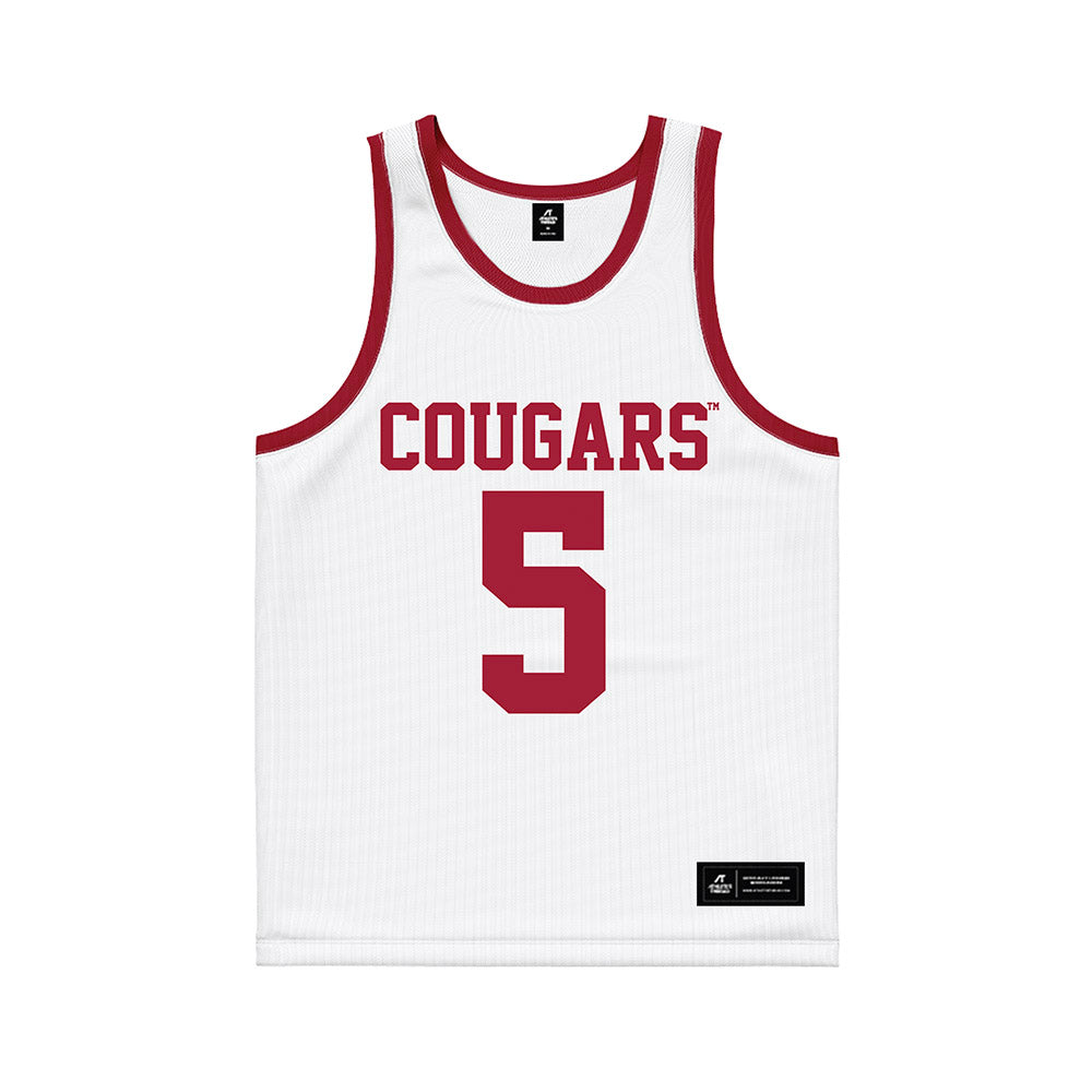 WSU - NCAA Men's Basketball : Tomas Thrastarson - White Basketball Jersey-0