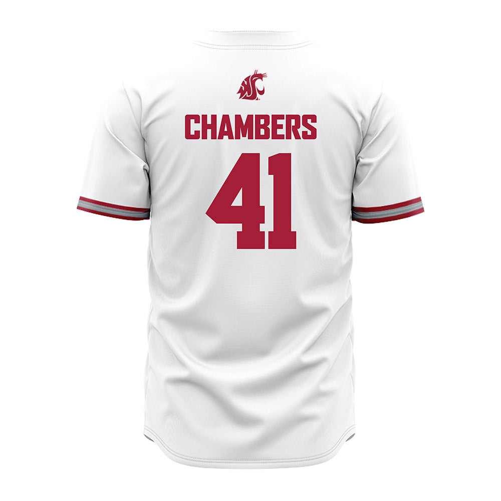 WSU - NCAA Baseball : Bryce Chambers - White Jersey-1