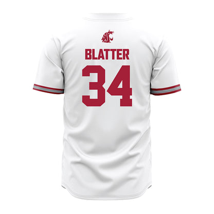 WSU - NCAA Baseball : Brock Blatter - White Jersey-1