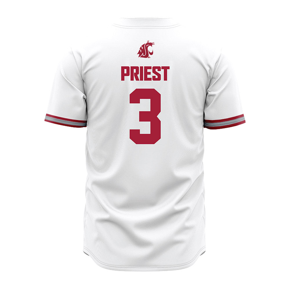 WSU - NCAA Baseball : Matthew Priest - White Jersey-1