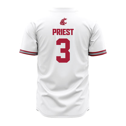 WSU - NCAA Baseball : Matthew Priest - White Jersey-1