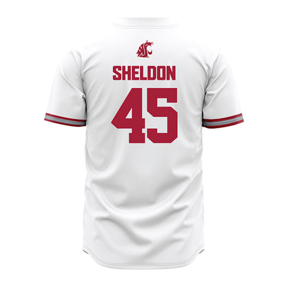 WSU - NCAA Baseball : Austin Sheldon - White Jersey-1