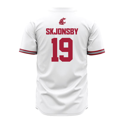 WSU - NCAA Baseball : Ryan Skjonsby - White Jersey-1