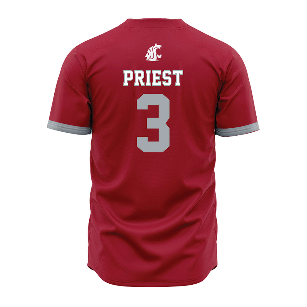WSU - NCAA Baseball : Matthew Priest - Red Jersey-1