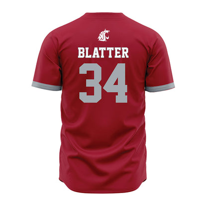 WSU - NCAA Baseball : Brock Blatter - Red Jersey-1