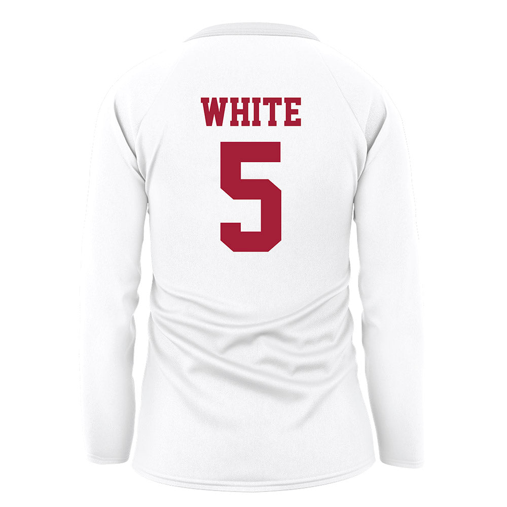 WSU - NCAA Women's Volleyball : Naomi White - White Volleyball Jersey-1