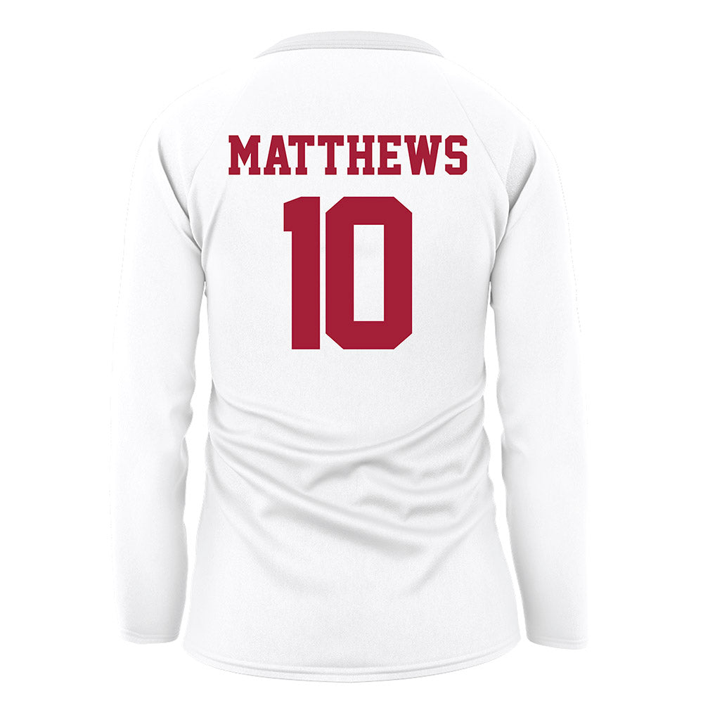WSU - NCAA Women's Volleyball : Emerson Matthews - White Volleyball Jersey-1