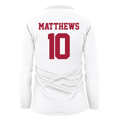 WSU - NCAA Women's Volleyball : Emerson Matthews - White Volleyball Jersey-1