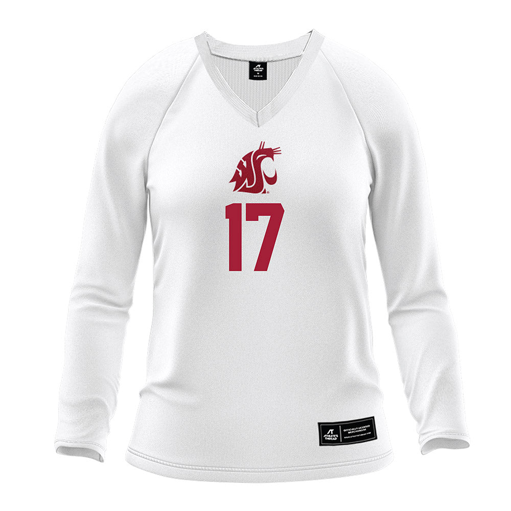 WSU - NCAA Women's Volleyball : Kryssa Moerman - White Volleyball Jersey-0