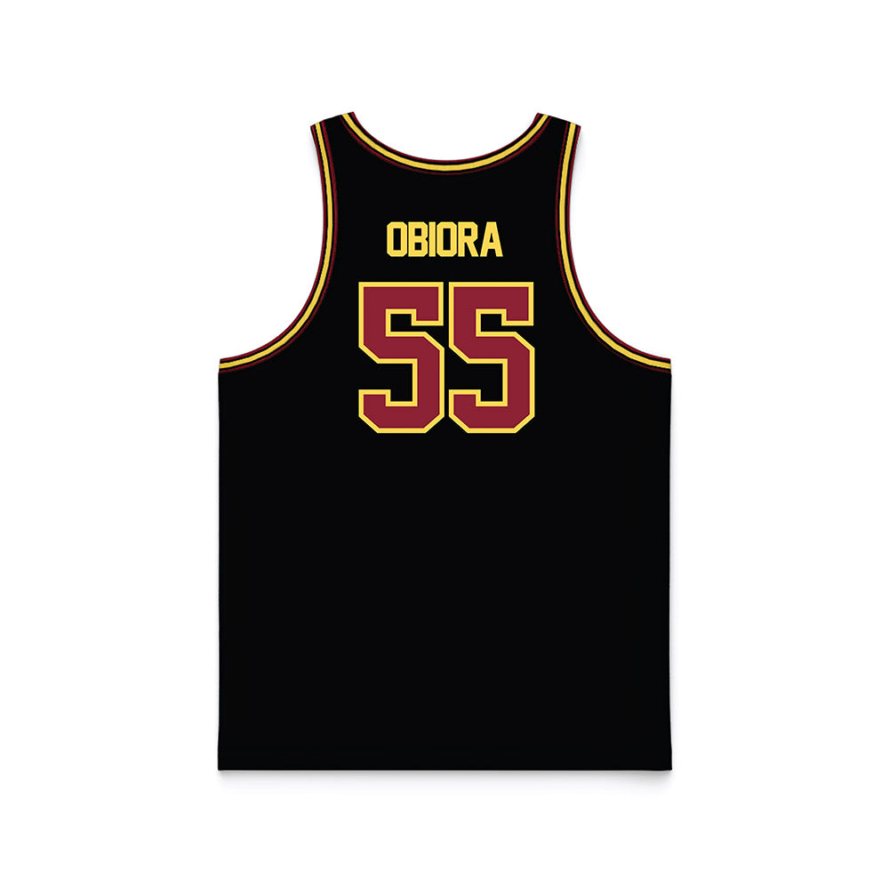 NSU - NCAA Men's Basketball : Tobi Obiora - Black Basketball Jersey-1
