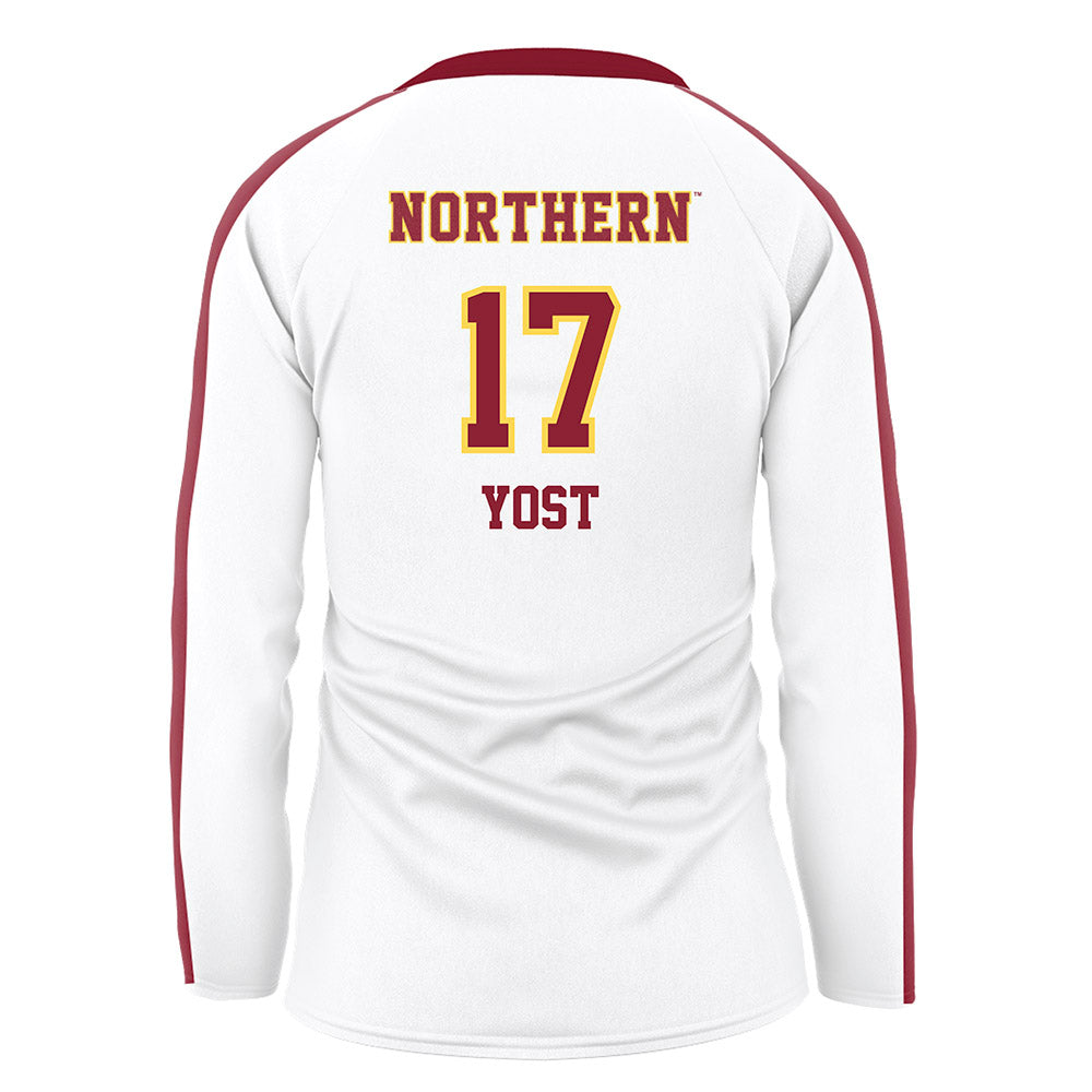 NSU - NCAA Women's Volleyball : Ashley Yost - White Volleyball Jersey-1
