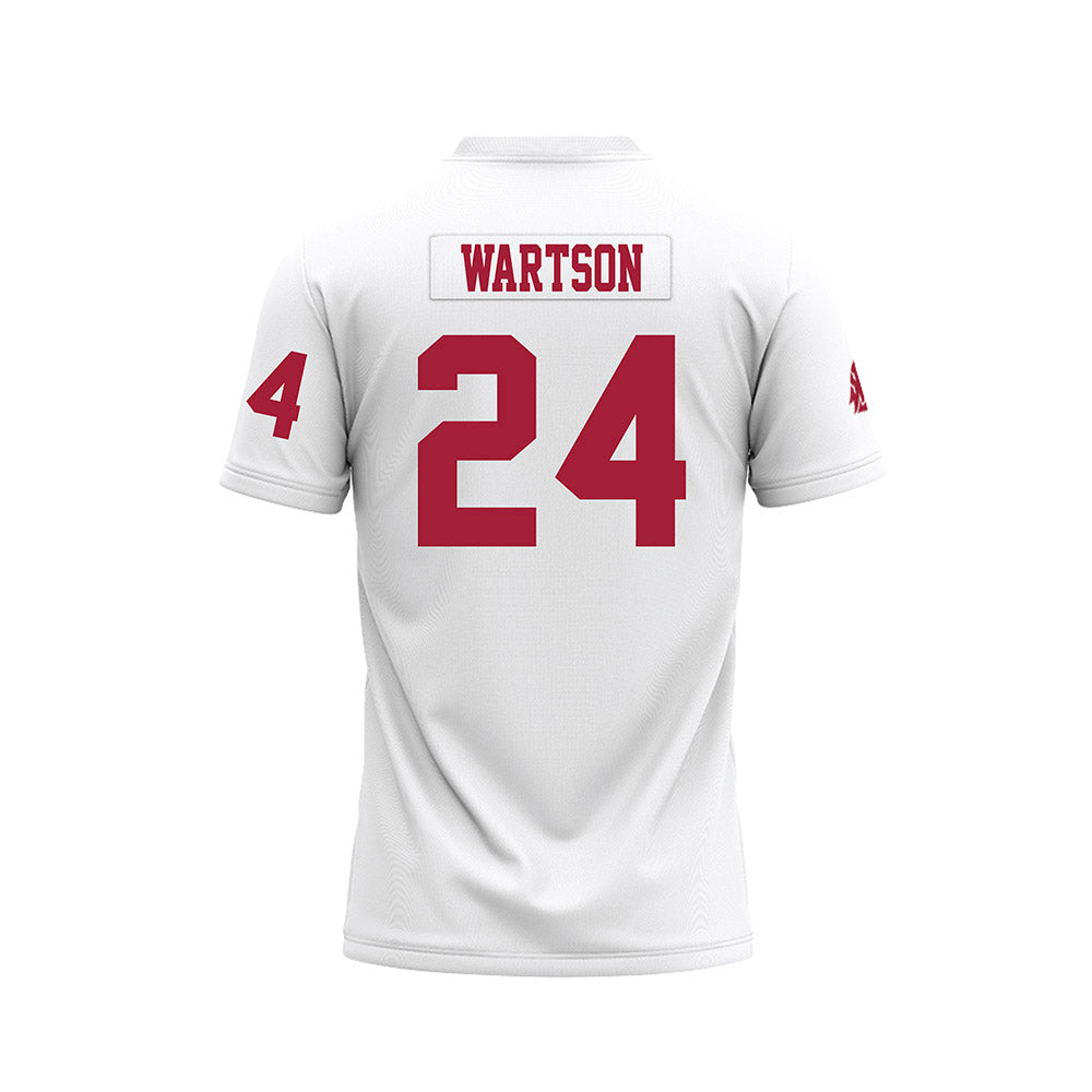 WSU - NCAA Football : Elmo Wartson - White Football Jersey-1