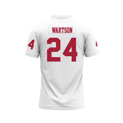 WSU - NCAA Football : Elmo Wartson - White Football Jersey-1