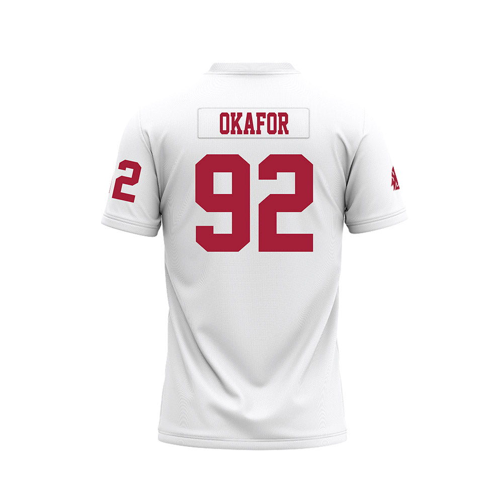 WSU - NCAA Football : Ike Okafor - White Football Jersey-1
