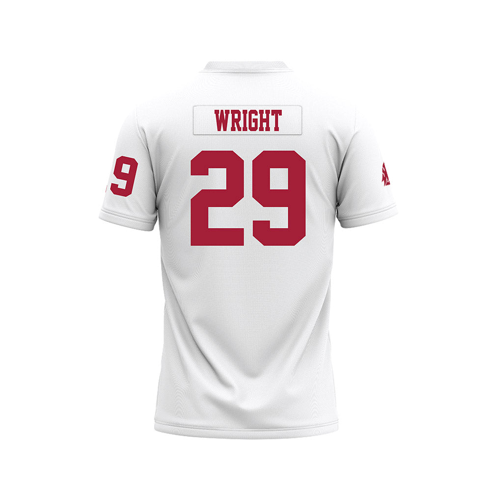 WSU - NCAA Football : Erimus Wright - White Football Jersey-1