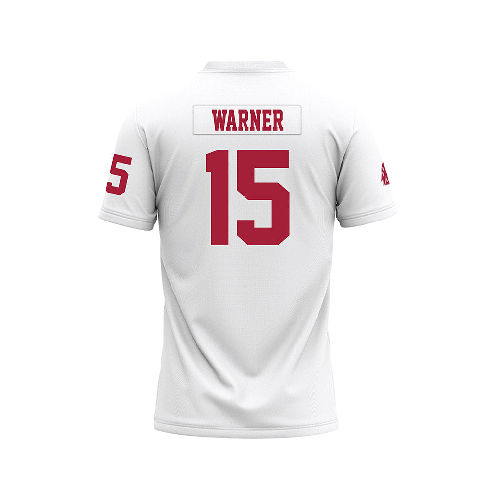 WSU - NCAA Football : DJ Warner - White Football Jersey-1
