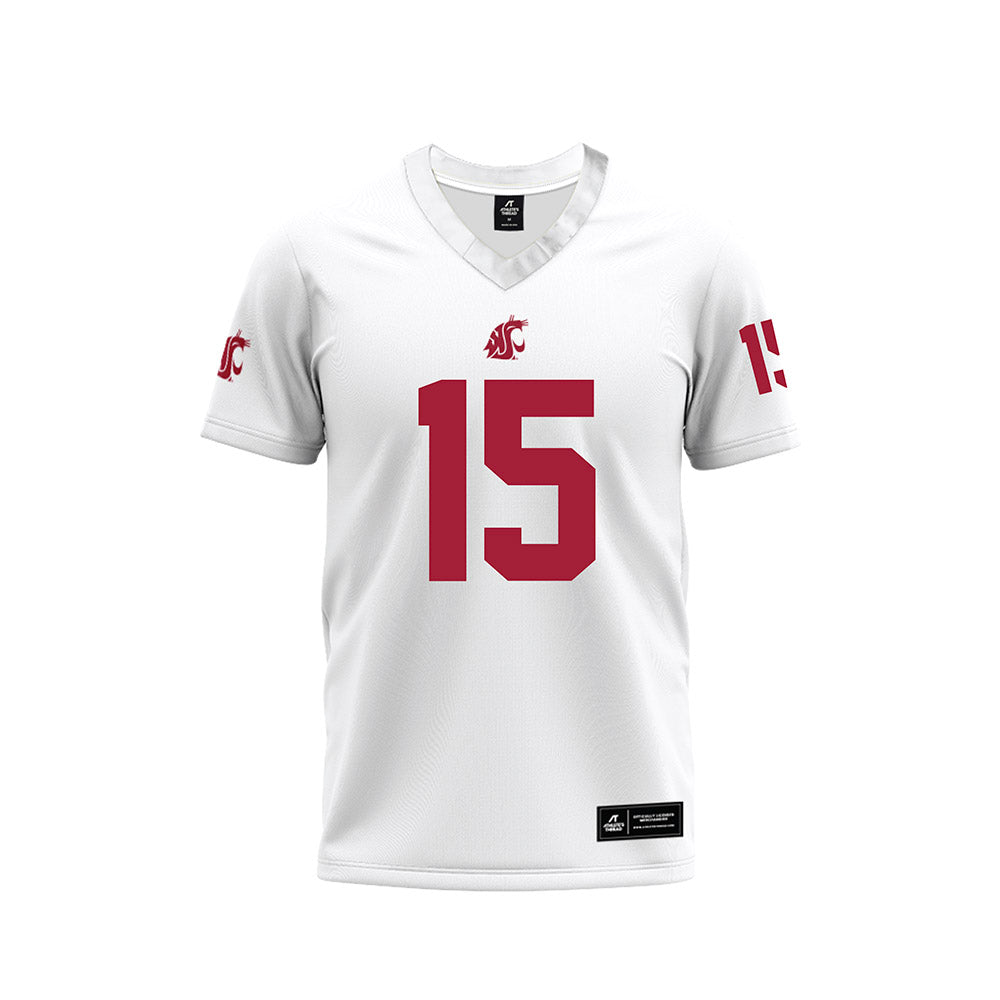 WSU - NCAA Football : DJ Warner - White Football Jersey-0