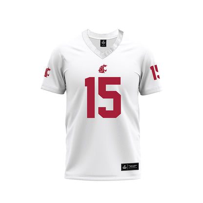 WSU - NCAA Football : DJ Warner - White Football Jersey-0