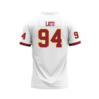 NSU - NCAA Football : Tau Latu - White Premium Football Jersey-1
