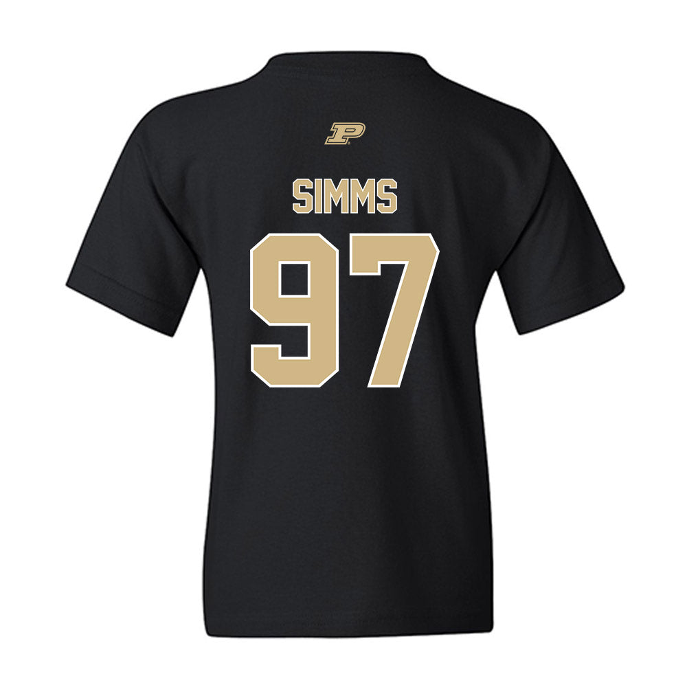 Purdue - NCAA Football : Wisdom Simms - Sports Shersey Youth T-Shirt-1