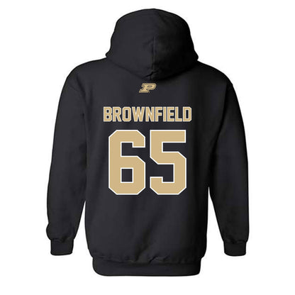 Purdue - NCAA Football : Brock Brownfield - Sports Shersey Hooded Sweatshirt-1