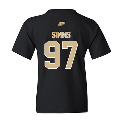 Purdue - NCAA Football : Wisdom Simms - Sports Shersey Youth T-Shirt-1