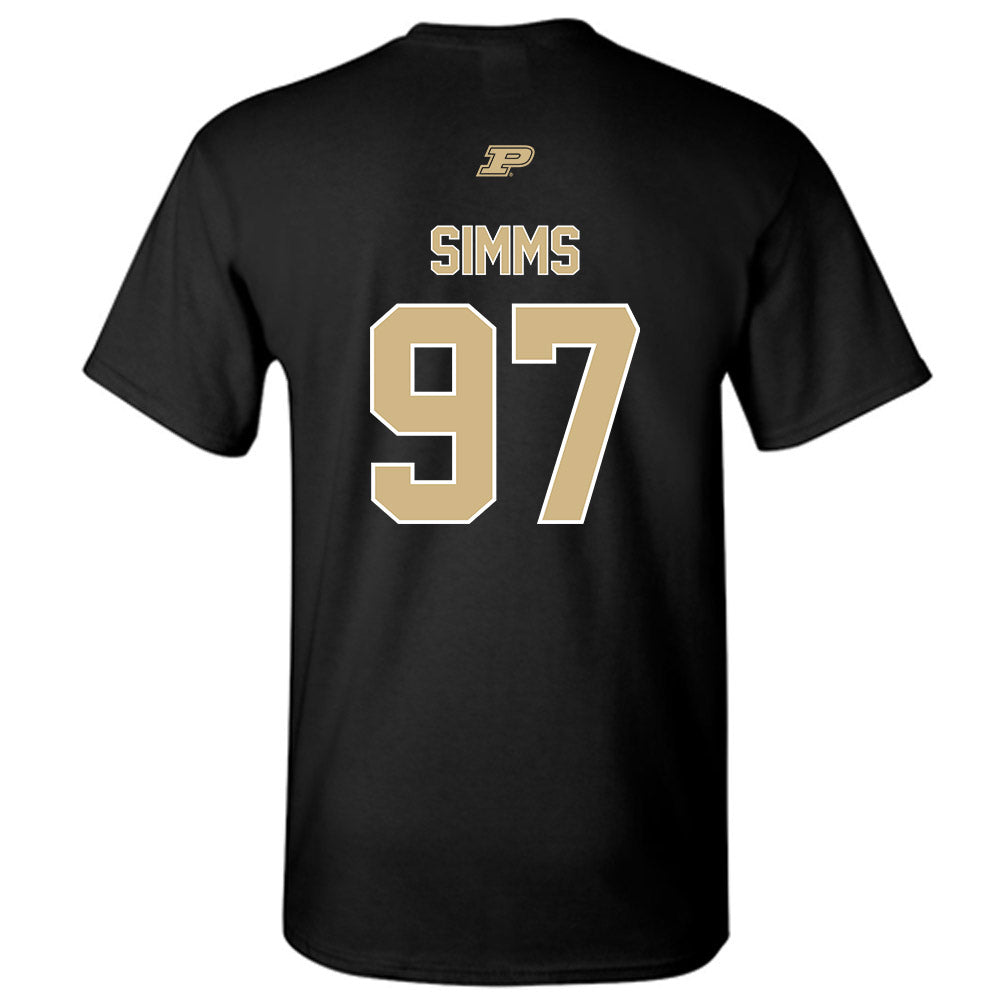Purdue - NCAA Football : Wisdom Simms - Sports Shersey T-Shirt-1