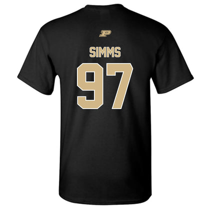 Purdue - NCAA Football : Wisdom Simms - Sports Shersey T-Shirt-1