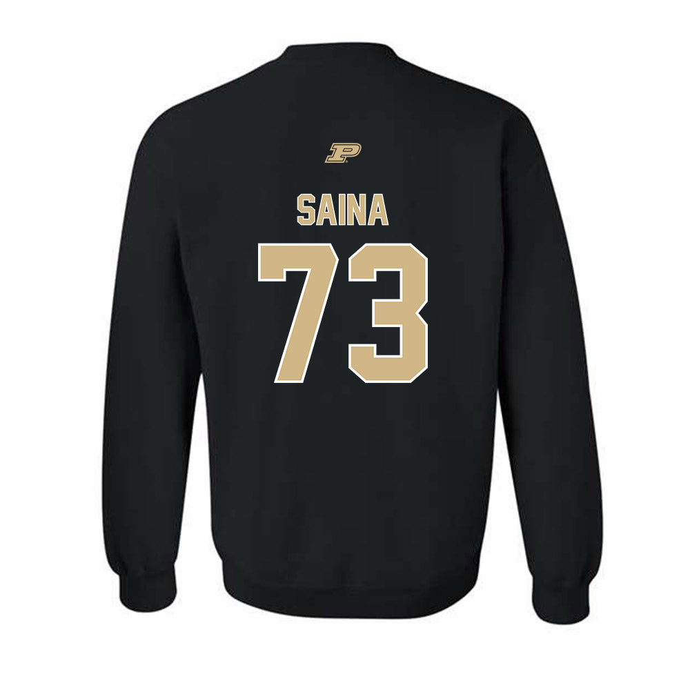 Purdue - NCAA Football : Makai Saina - Sports Shersey Crewneck Sweatshirt-1