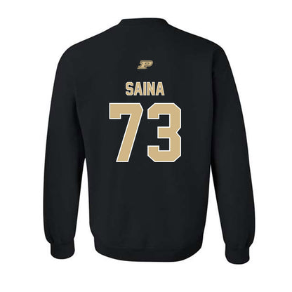 Purdue - NCAA Football : Makai Saina - Sports Shersey Crewneck Sweatshirt-1