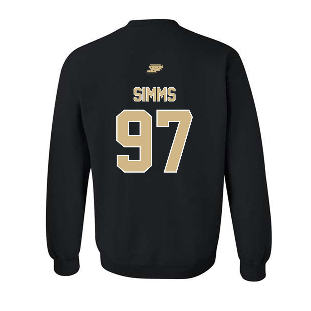 Purdue - NCAA Football : Wisdom Simms - Sports Shersey Crewneck Sweatshirt-1
