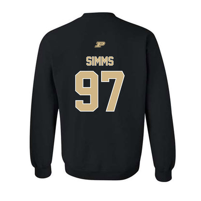 Purdue - NCAA Football : Wisdom Simms - Sports Shersey Crewneck Sweatshirt-1