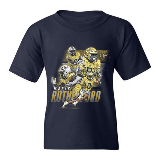 Georgia Tech - NCAA Football : Malik Rutherford - Youth T-Shirt Player Collage
