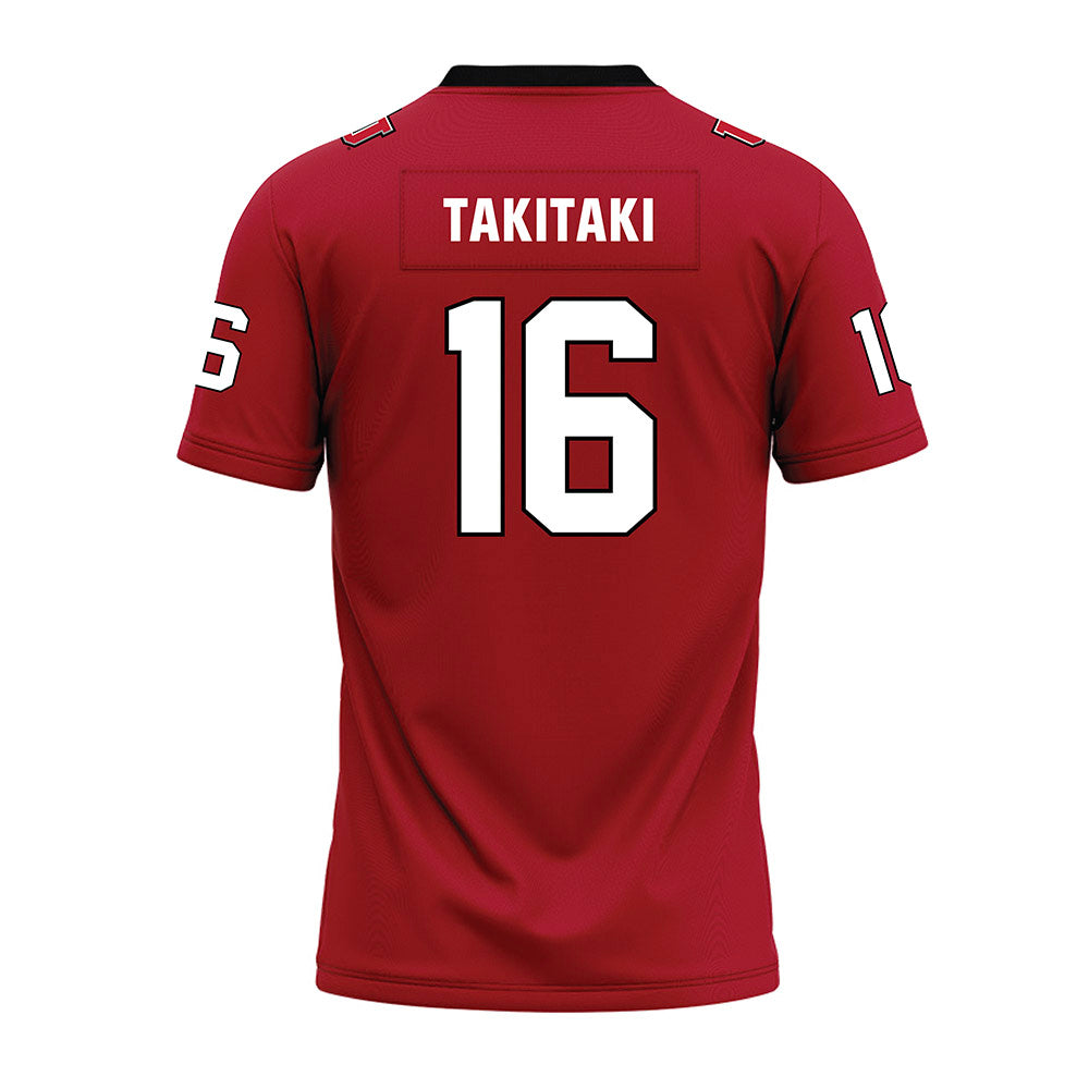 Utah - NCAA Football : Penisimani Takitaki - Red Premium Football Jersey-1