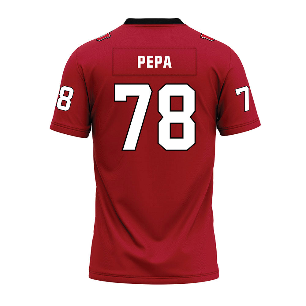 Utah - NCAA Football : Taniela Pepa - Red Premium Football Jersey-1