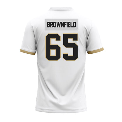 Purdue - NCAA Football : Brock Brownfield - White Premium Football Jersey-1
