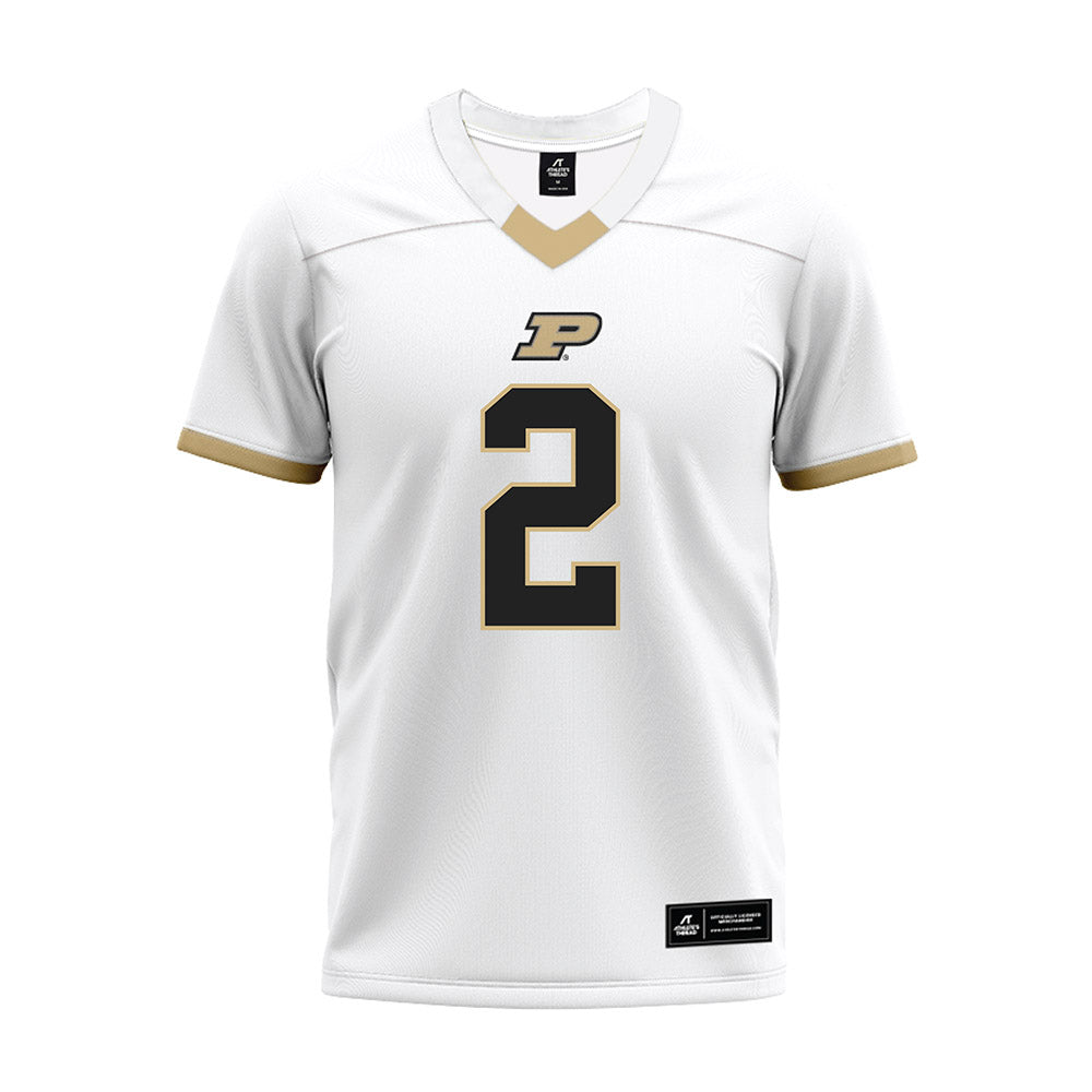 Purdue - NCAA Football : Jaden Mangham - White Premium Football Jersey-0
