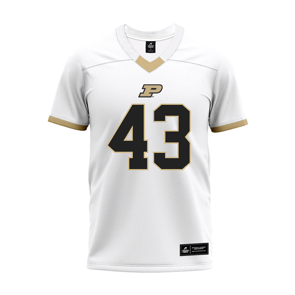 Purdue - NCAA Football : Jackson Berryman - White Premium Football Jersey-0