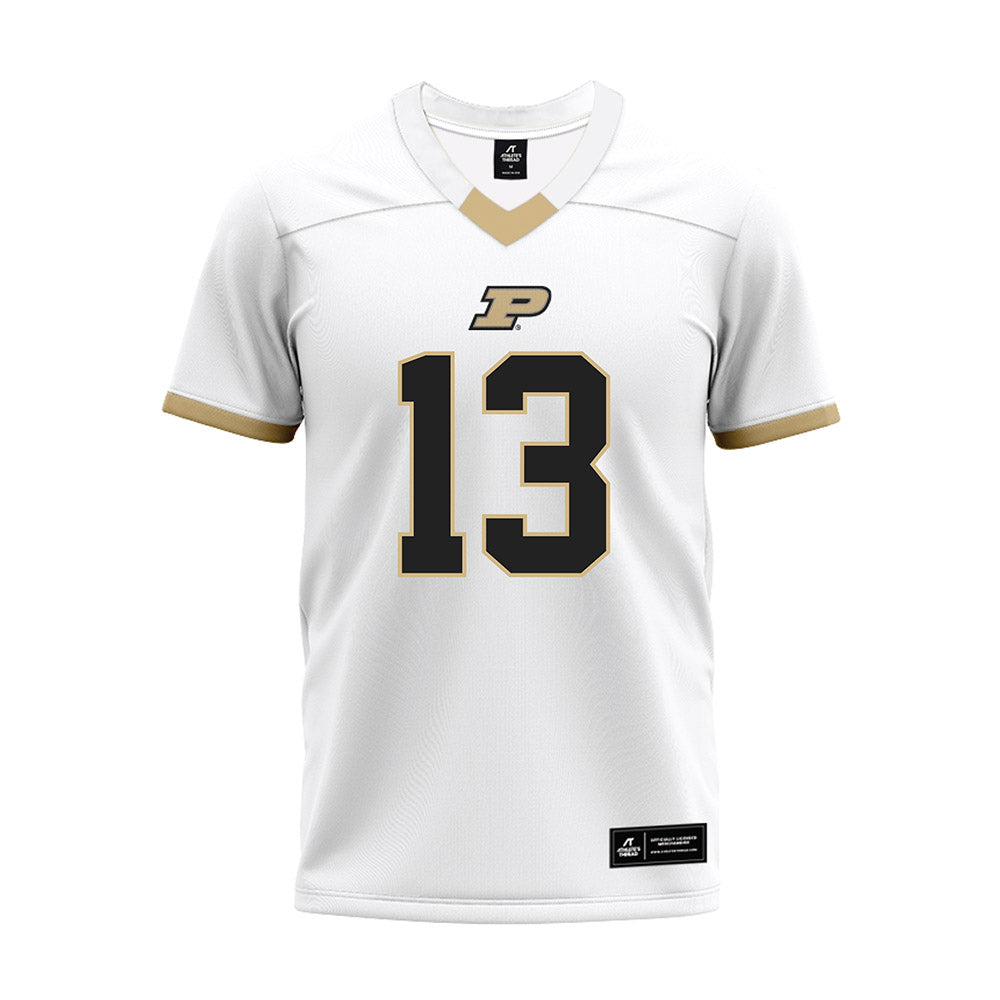 Purdue - NCAA Football : John Slaughter - White Premium Football Jersey-0