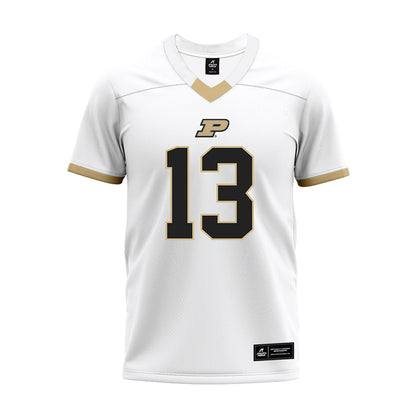 Purdue - NCAA Football : John Slaughter - White Premium Football Jersey-0