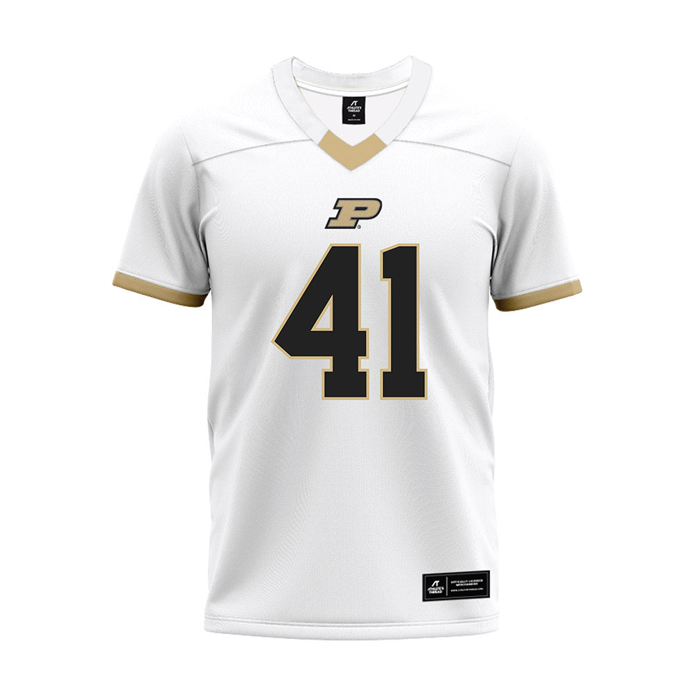 Purdue - NCAA Football : Jon Grimmett - White Premium Football Jersey-0