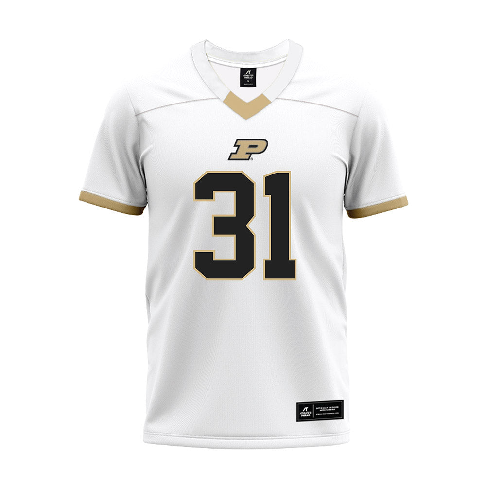 Purdue - NCAA Football : Finn Goodman - White Premium Football Jersey-0