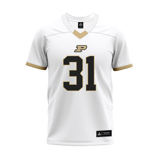 Purdue - NCAA Football : Carter Holsworth - White Premium Football Jersey-0