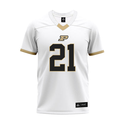Purdue - NCAA Football : Justin Denson Jr. - White Premium Football Jersey-0