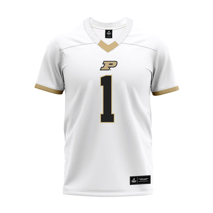Purdue - NCAA Football : Smiley Bradford - White Premium Football Jersey-0