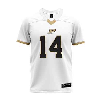 Purdue - NCAA Football : Emoni Smith - White Premium Football Jersey-0