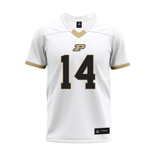 Purdue - NCAA Football : Emoni Smith - White Premium Football Jersey-0