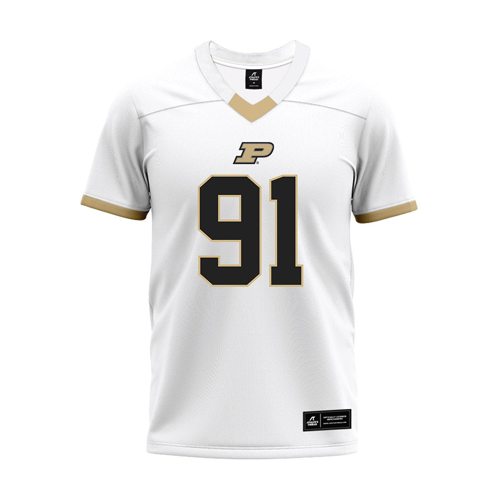Purdue - NCAA Football : Aiden Solecki - White Premium Football Jersey-0