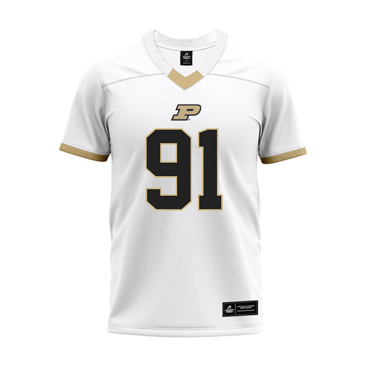 Purdue - NCAA Football : Aiden Solecki - White Premium Football Jersey-0